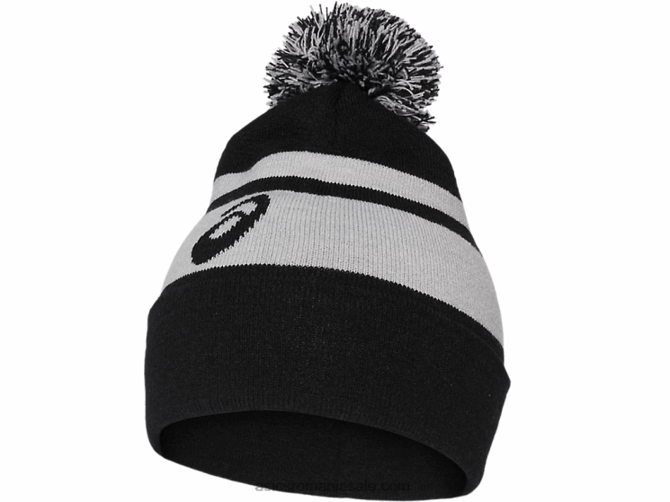Asics negru/lt gri erica beanie cu pompon unisex ZF464789