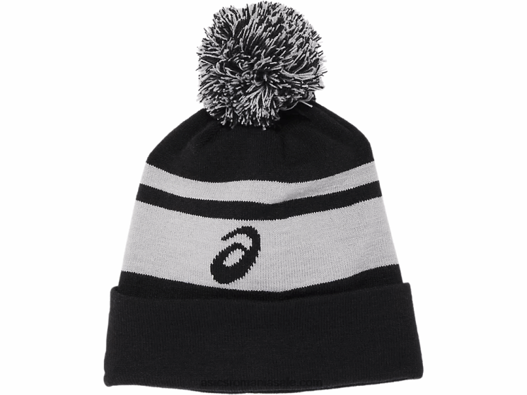 Asics negru/lt gri erica beanie cu pompon unisex ZF464789