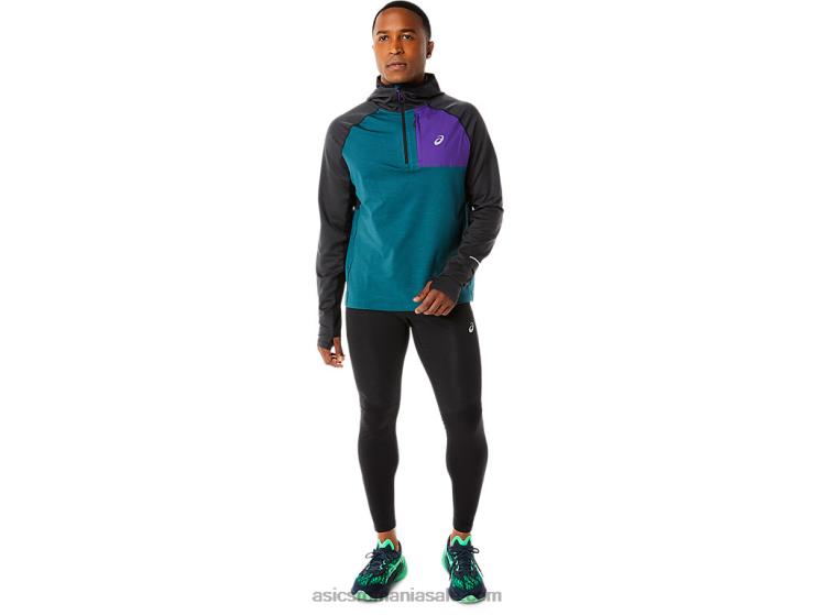 Asics catifea pin heather/negru hanorac cu mânecă lungă pentru alergare de iarnă pentru bărbați ZF464840