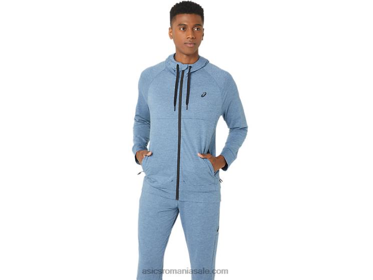 Asics colorant spațial albastru oțel hanorac tech fz pentru bărbați 2.0 ZF46444