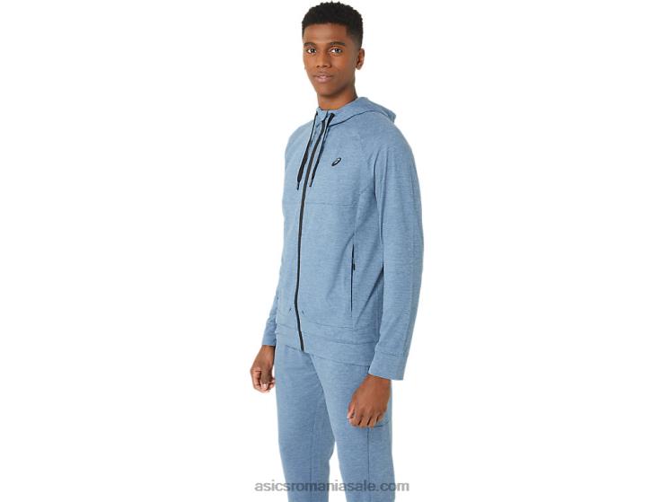 Asics colorant spațial albastru oțel hanorac tech fz pentru bărbați 2.0 ZF46444