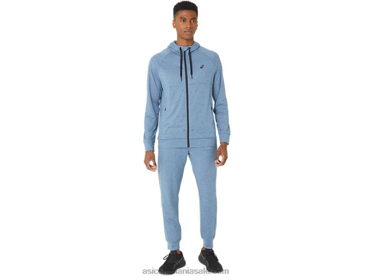 Asics colorant spațial albastru oțel hanorac tech fz pentru bărbați 2.0 ZF46444
