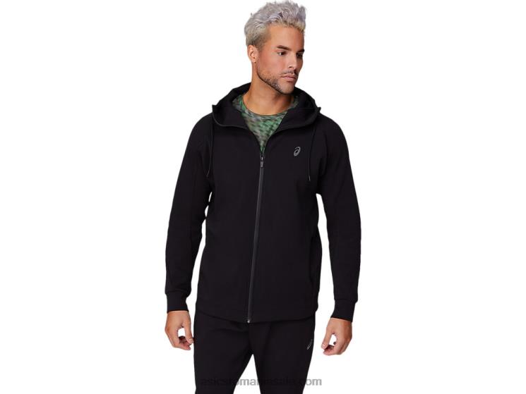 Asics negru de performanță hanorac pentru bărbați din tricot mobil cu fermoar complet ZF4641679