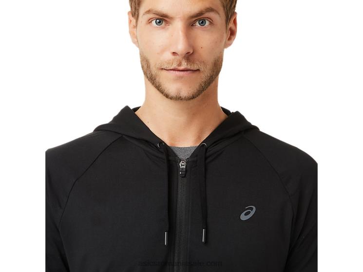 Asics negru de performanță hanorac tehnic pentru bărbați cu fermoar complet ZF4642029
