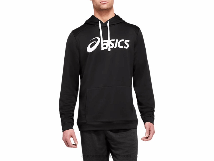 Asics performanta alb/negru hanorac pentru bărbați din terry francez ZF4641985