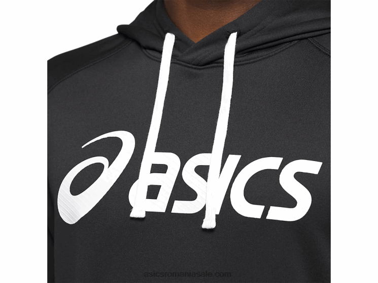 Asics performanta alb/negru hanorac pentru bărbați din terry francez ZF4641985