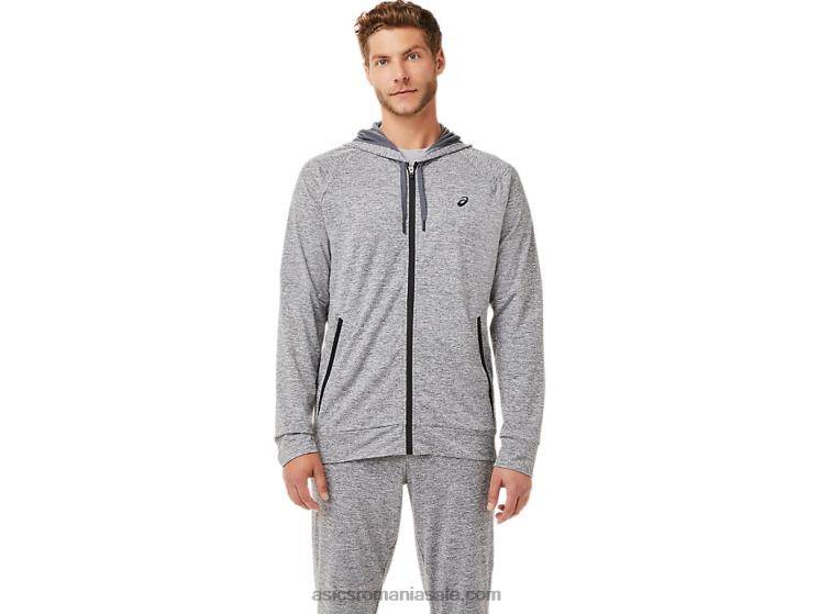 Asics purtător gri heather hanorac tehnic pentru bărbați cu fermoar complet ZF4641907
