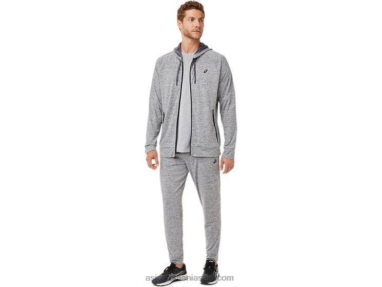 Asics purtător gri heather hanorac tehnic pentru bărbați cu fermoar complet ZF4641907