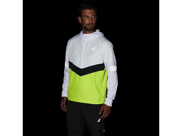 Asics alb strălucitor/verde pericol jachetă de spectacol pentru bărbați ZF4641348