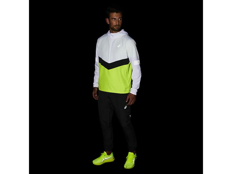 Asics alb strălucitor/verde pericol jachetă de spectacol pentru bărbați ZF4641348