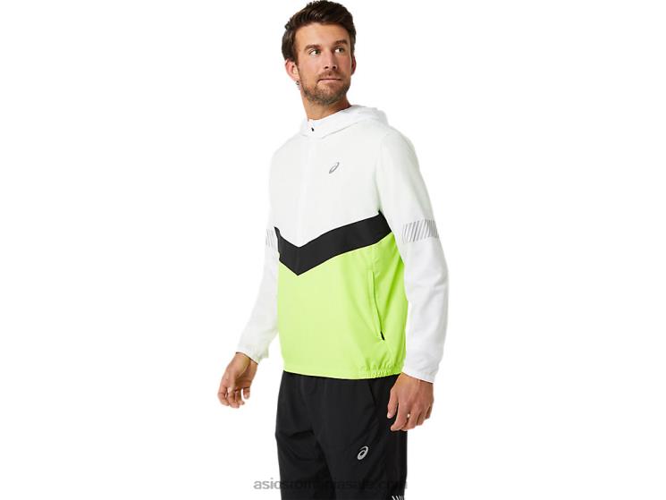 Asics alb strălucitor/verde pericol jachetă de spectacol pentru bărbați ZF4641348