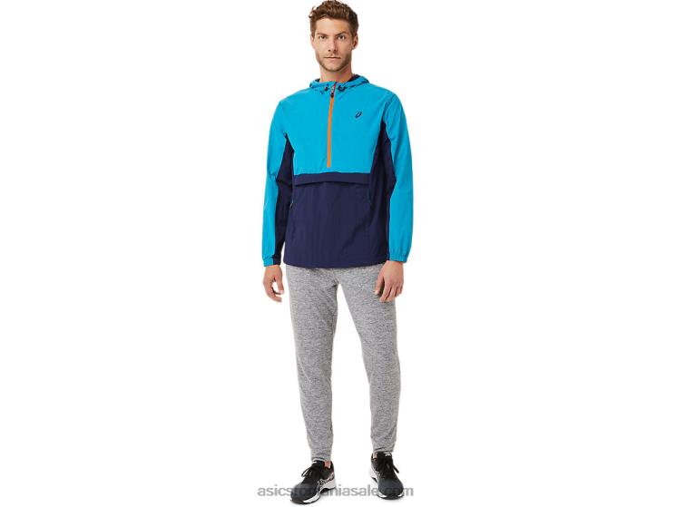 Asics albastru teal/peacoat jachetă anorac bărbătească ZF4642030