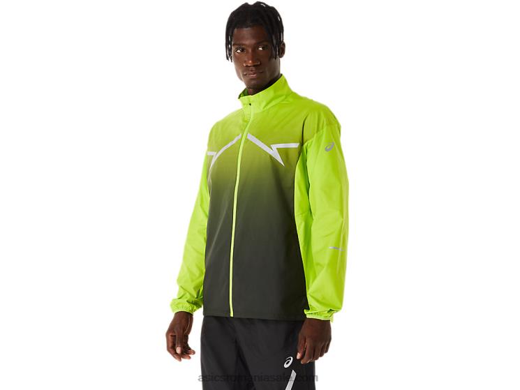 Asics coaja de lime/negru de performanță jachetă de spectacol pentru bărbați ZF464238