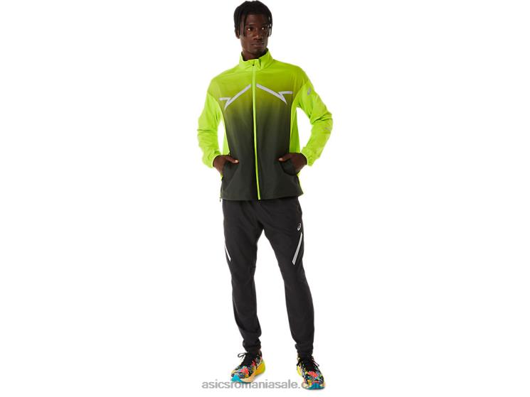 Asics coaja de lime/negru de performanță jachetă de spectacol pentru bărbați ZF464238