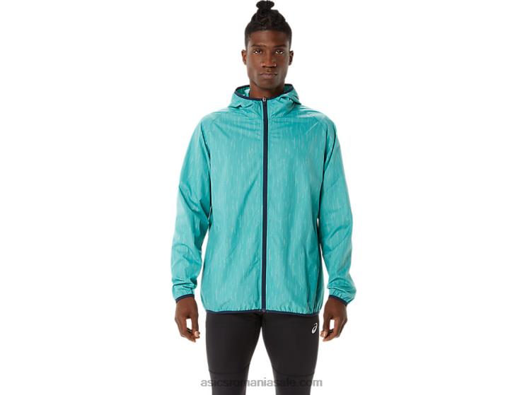 Asics imprimeu salvie/albastru francez jachetă pentru bărbați ZF4641387