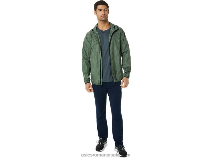 Asics imprimeu verde lichen/albastru francez jachetă pentru bărbați ZF464793