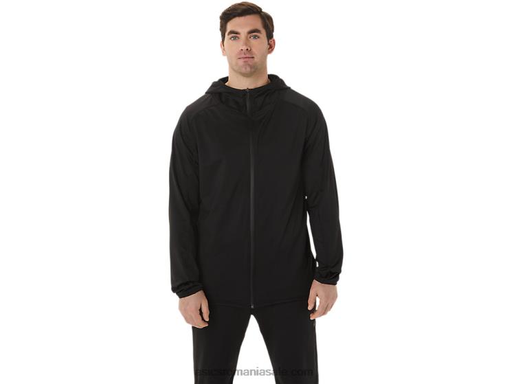 Asics negru de performanță jachetă bărbați din tricot periat jacquard actibreeze ZF464755