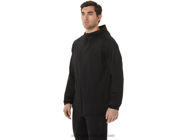 Asics negru de performanță jachetă bărbați din tricot periat jacquard actibreeze ZF464755