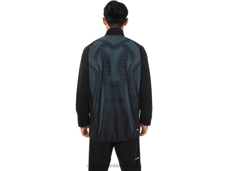 Asics negru de performanță jachetă jacquard actibreeze pentru bărbați ZF4641516