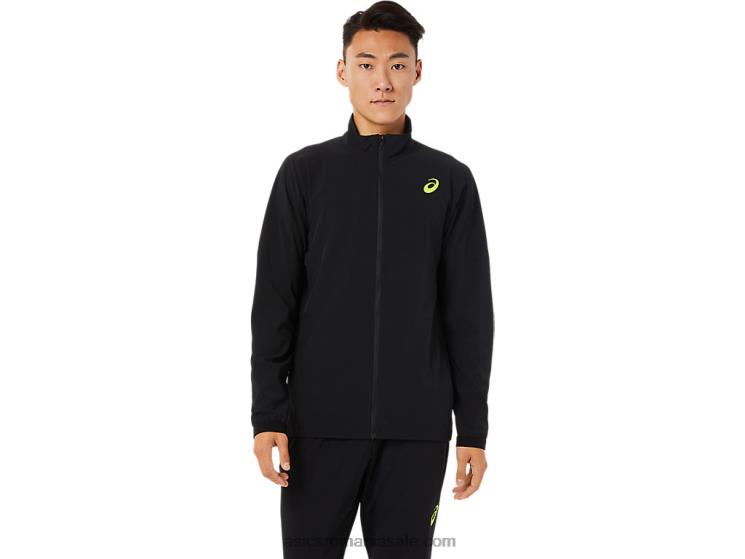 Asics negru de performanță jachetă pentru bărbați din țesătură elastică ZF4641450