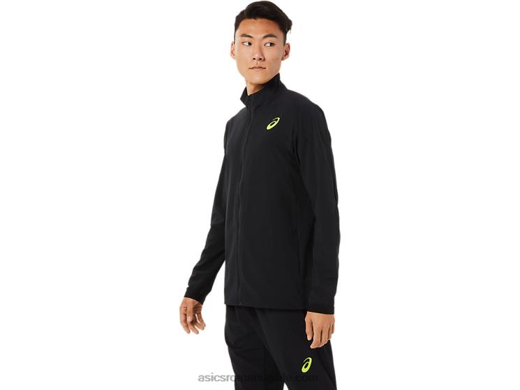 Asics negru de performanță jachetă pentru bărbați din țesătură elastică ZF4641450