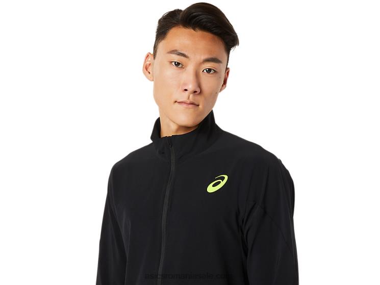 Asics negru de performanță jachetă pentru bărbați din țesătură elastică ZF4641450