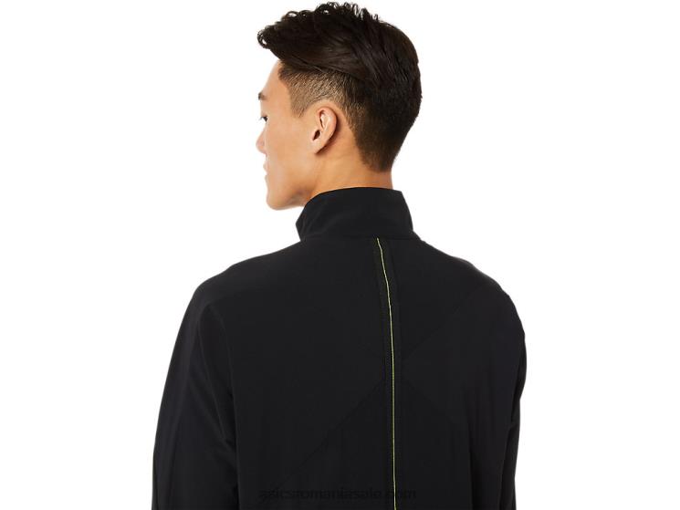 Asics negru de performanță jachetă pentru bărbați din țesătură elastică ZF4641450