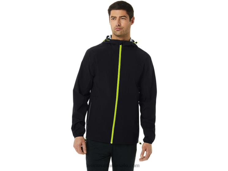Asics performanță negru/coaja de lime jachetă impermeabilă pentru bărbați ZF464231