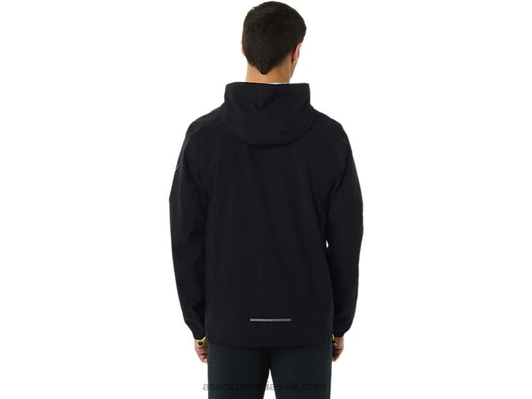 Asics performanță negru/coaja de lime jachetă impermeabilă pentru bărbați ZF464231