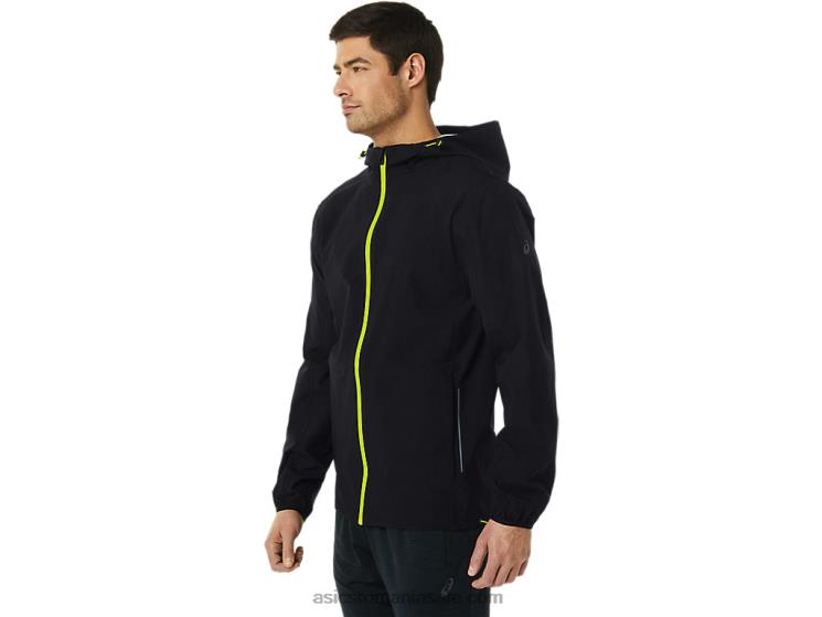 Asics performanță negru/coaja de lime jachetă impermeabilă pentru bărbați ZF464231