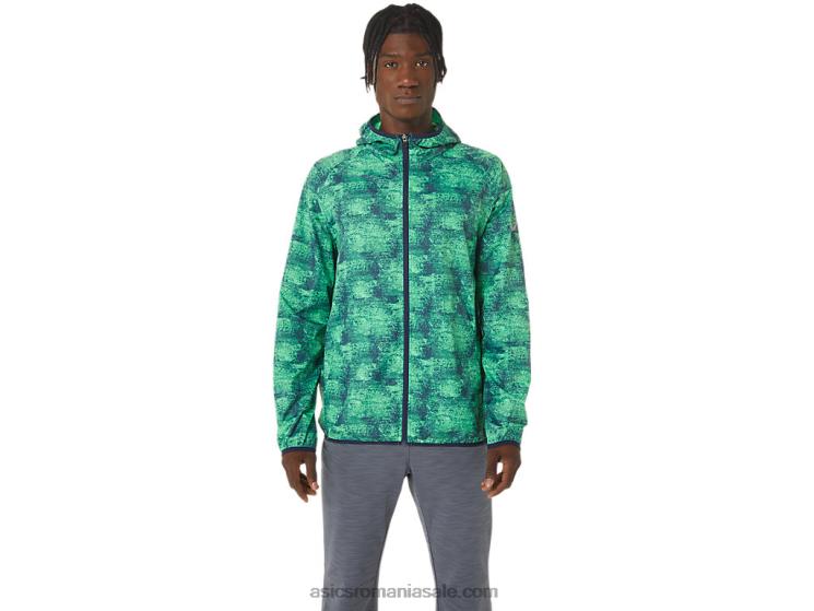 Asics tie colorant verde/peacoat jachetă pentru bărbați ZF4641050