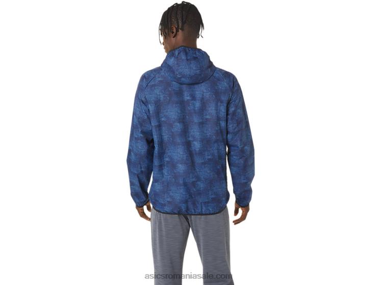 Asics tie dye imprimeu albastru/perf negru jachetă pentru bărbați ZF4641034