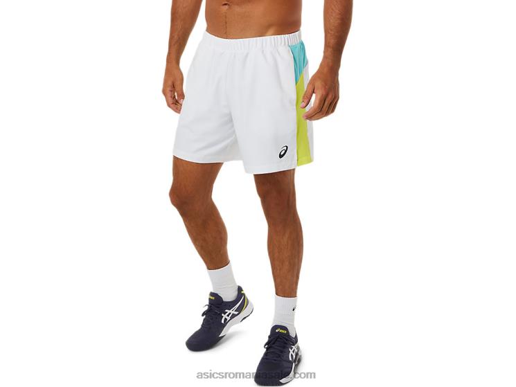 Asics alb strălucitor pantaloni scurti color block pentru bărbați ZF4641480