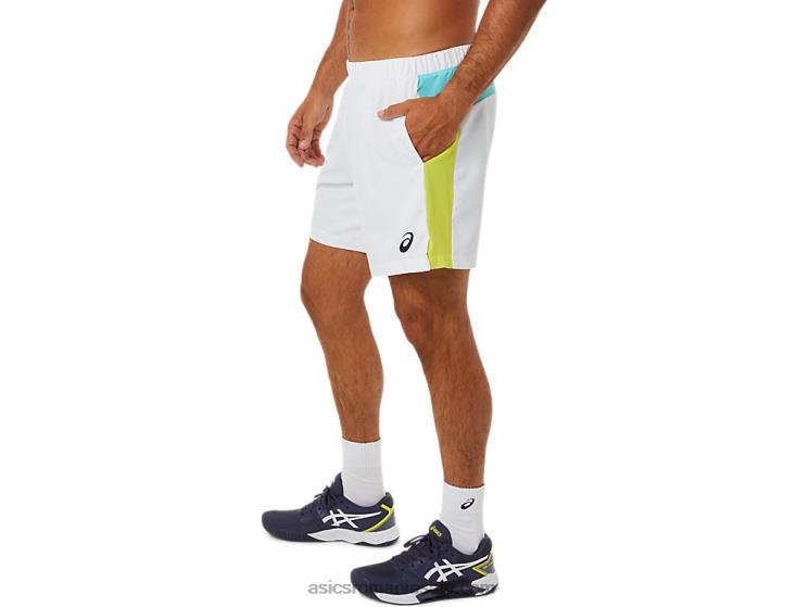 Asics alb strălucitor pantaloni scurti color block pentru bărbați ZF4641480