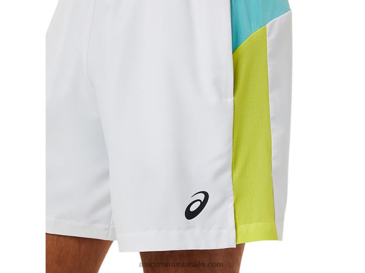 Asics alb strălucitor pantaloni scurti color block pentru bărbați ZF4641480