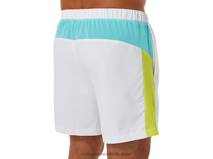 Asics alb strălucitor pantaloni scurti color block pentru bărbați ZF4641480