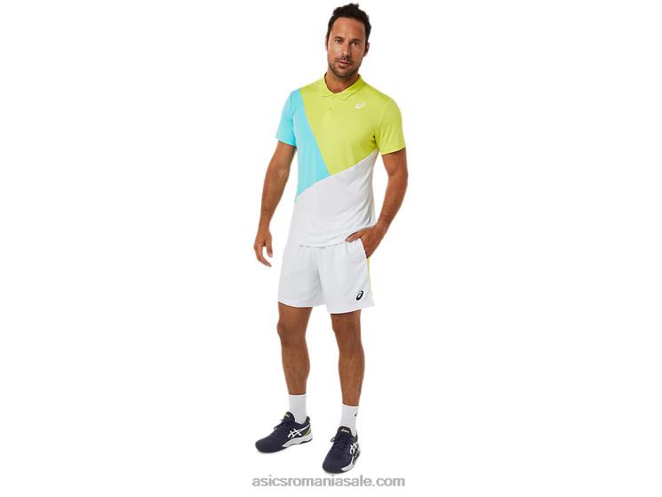 Asics alb strălucitor pantaloni scurti color block pentru bărbați ZF4641480