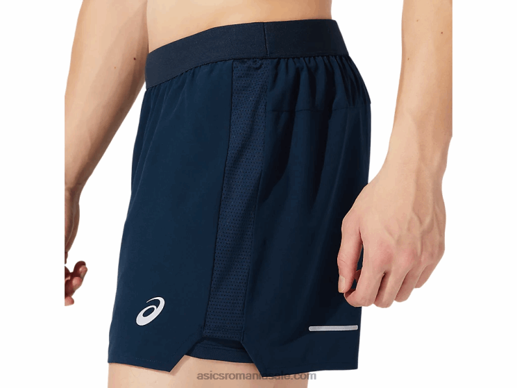 Asics albastru francez drum masculin 2-n-1 5in scurt ZF4641957