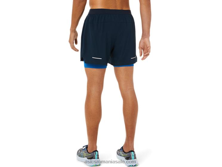 Asics albastru francez/lake drive drum masculin 2-n-1 5in scurt ZF4641534