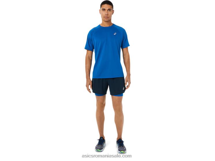 Asics albastru francez/lake drive drum masculin 2-n-1 5in scurt ZF4641534
