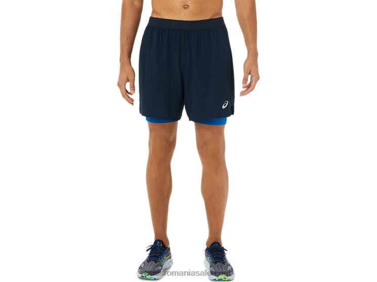 Asics albastru francez/lake drive drum masculin 2-n-1 7in scurt ZF4641478