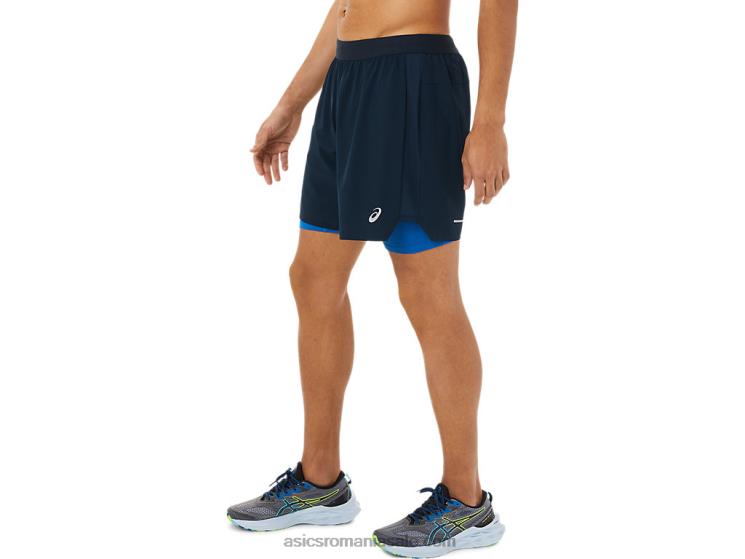 Asics albastru francez/lake drive drum masculin 2-n-1 7in scurt ZF4641478