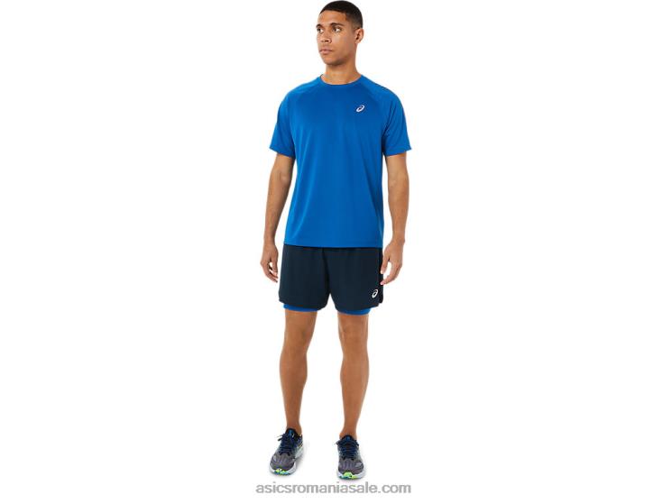 Asics albastru francez/lake drive drum masculin 2-n-1 7in scurt ZF4641478