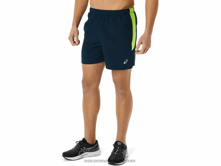 Asics albastru francez/verde pericol pantaloni scurți 5in pr lyte pentru bărbați ZF4641355