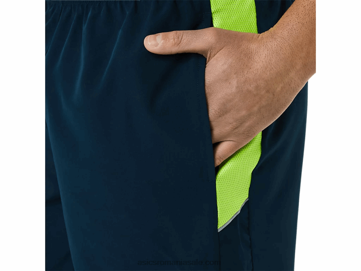 Asics albastru francez/verde pericol pantaloni scurți 5in pr lyte pentru bărbați ZF4641355