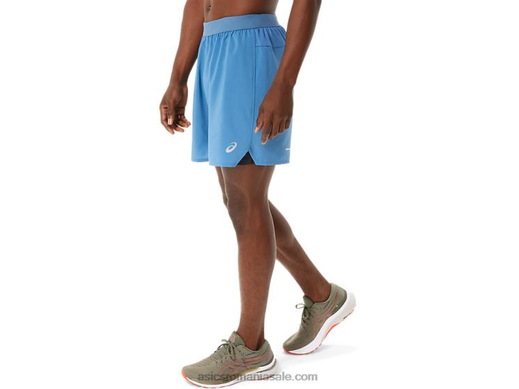 Asics azur/negru de performanță drum masculin 2-n-1 7in scurt ZF4641098