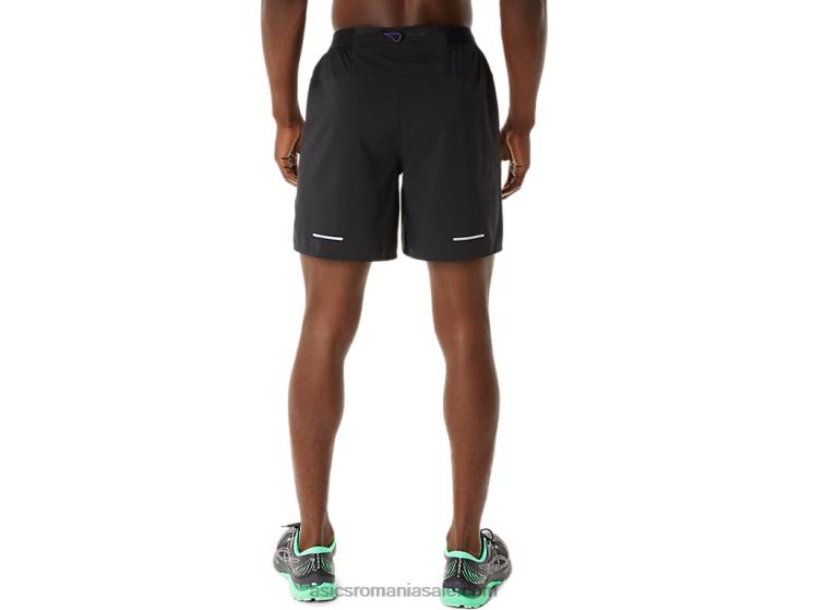Asics gem de performanță negru/struguri drum masculin 2-n-1 7in scurt ZF464893