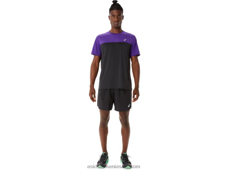 Asics gem de performanță negru/struguri drum masculin 2-n-1 7in scurt ZF464893