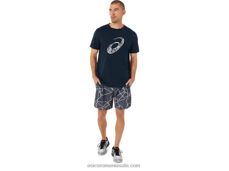 Asics gri purtător pantaloni scurți cu imprimeu de sezon pentru bărbați ZF4641436