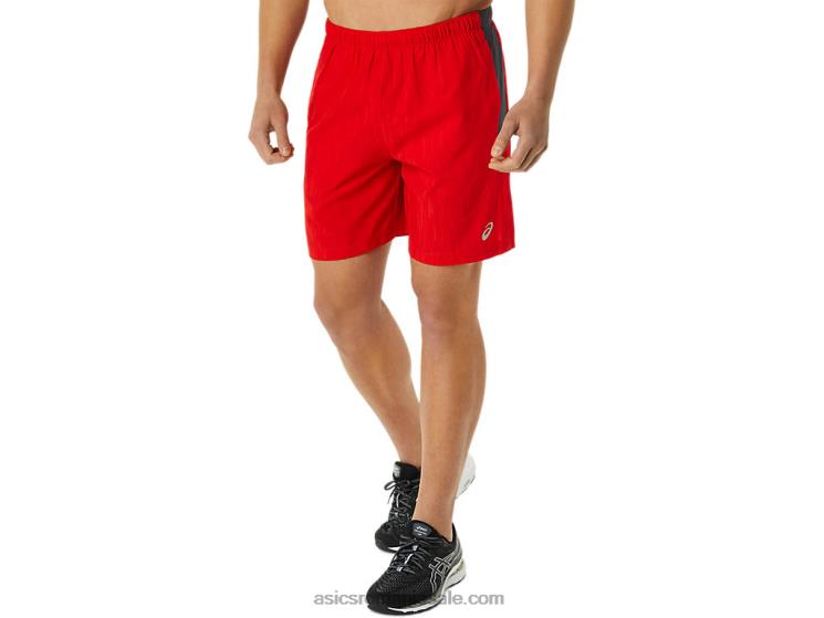 Asics imprimeu roșu foc/gri purtător pantaloni scurți pentru bărbați 7in pr lyte ZF4641364